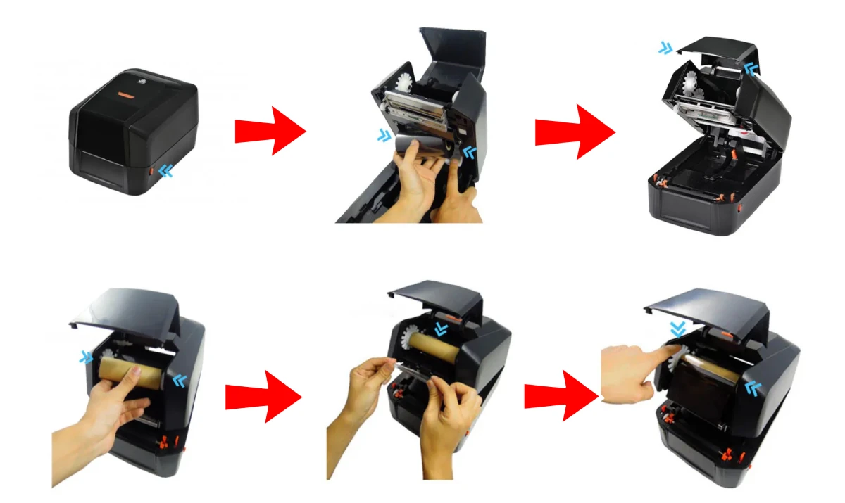 آموزش نصب ریبون در لیبل پرینتر