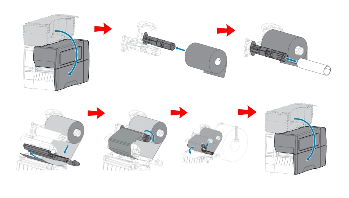 آموزش نصب ریبون در لیبل پرینتر